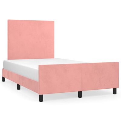 vidaXL Cadre de lit sans matelas rose 120x200 cm velours