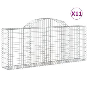 vidaXL Paniers &agrave; gabions arqu&eacute;s 11 pcs 200x30x80/100 cm Fer galvanis&eacute;