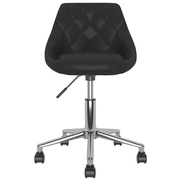 vidaXL Chaise pivotante de salle &agrave; manger Noir Similicuir