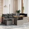 vidaXL Salon de jardin avec coussins 7 pcs gris r&eacute;sine tress&eacute;e
