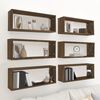 vidaXL &Eacute;tag&egrave;res murales cube 6 pcs Ch&ecirc;ne marron Bois d&rsquo;ing&eacute;nierie