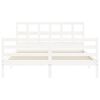 vidaXL Cadre de lit sans matelas blanc 160x200 cm bois massif