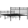vidaXL Cadre de lit m&eacute;tal sans matelas avec pied de lit noir 140x190cm