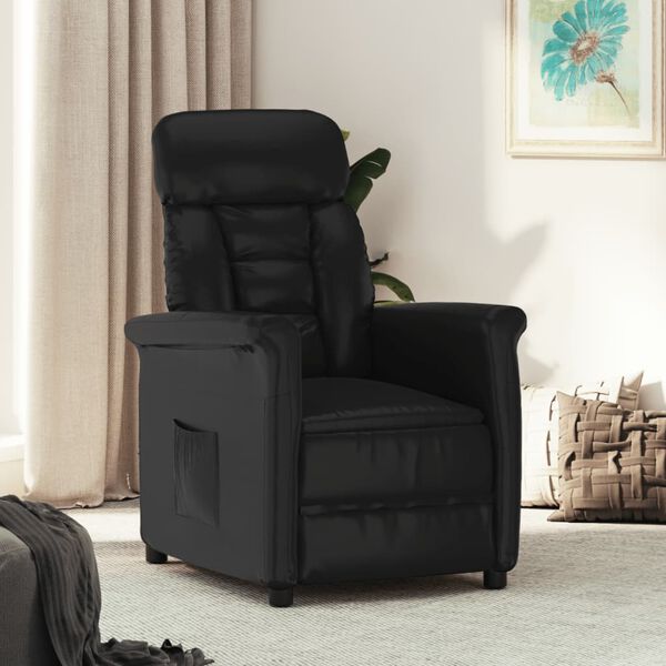 vidaXL Fauteuil inclinable Noir Similicuir