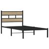 vidaXL Cadre de lit en m&eacute;tal sans matelas ch&ecirc;ne sonoma 90x200 cm