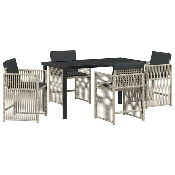 vidaXL Ensemble de salle &agrave; manger pour jardin 5 pcs Gris clair