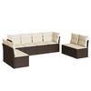 vidaXL Salon de jardin 8 pcs avec coussins marron r&eacute;sine tress&eacute;e