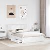 vidaXL Lit de Rangement Blanc 160 x 200 cm Bois d'ing&eacute;nierie