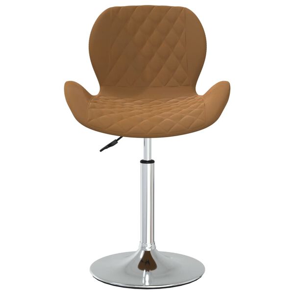 vidaXL Chaises pivotantes &agrave; manger lot de 2 Marron Velours