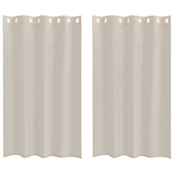 vidaXL Rideau en Voile 2 pcs Couleur sable 175 x 140 cm Polyester