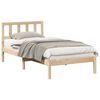 vidaXL Cadre de lit avec t&ecirc;te de lit Marron 75 x 190 cm Pin massif