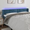 vidaXL T&ecirc;te de lit &agrave; LED Bleu fonc&eacute; 203x16x78/88 cm Velours
