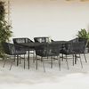 vidaXL Ensemble &agrave; manger de jardin coussins 7pcs noir poly rotin verre
