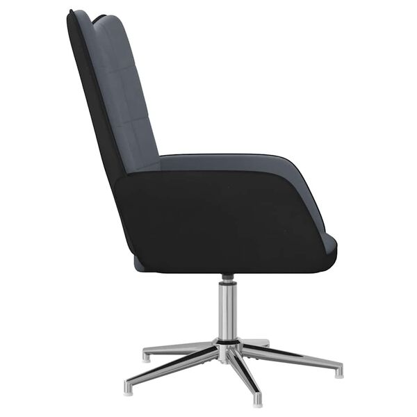 vidaXL Chaise de relaxation Gris fonc&eacute; Velours et PVC