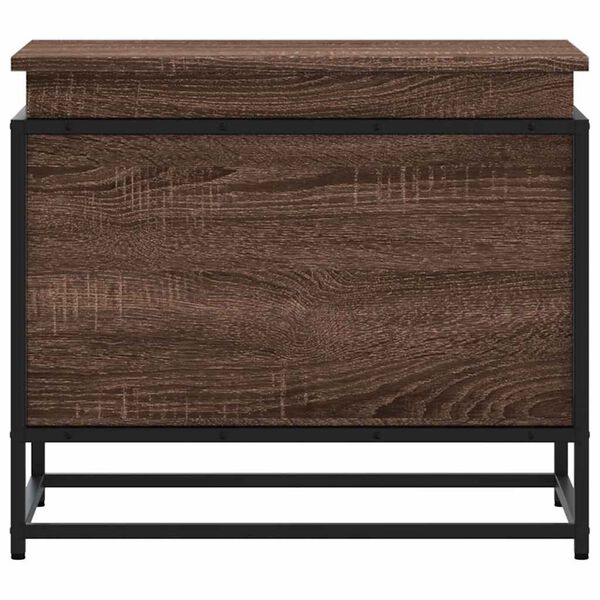 vidaXL Bo&icirc;te de rangement avec couvercle ch&ecirc;ne marron bois ing&eacute;nierie