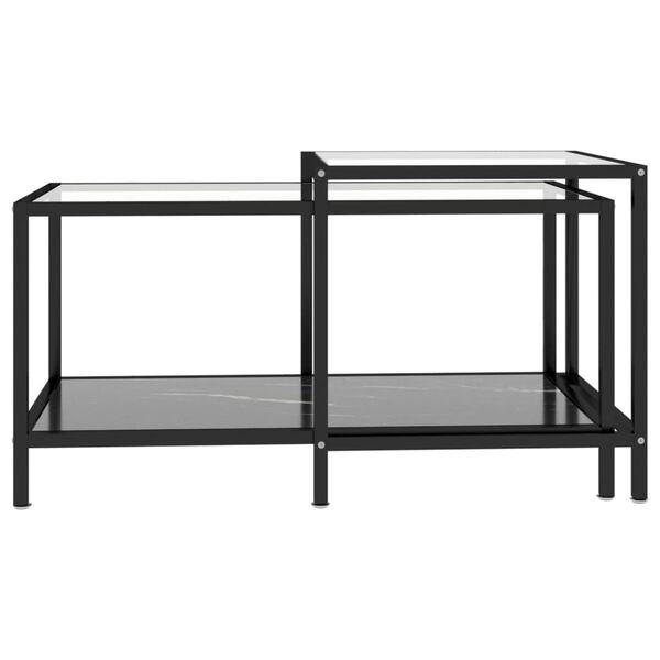 vidaXL Tables à thé 2 pcs Verre trempé Noir