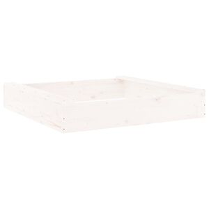 Bac à Sable En Bois Sapin Avec Couvercle-banc - 95x90x15 Cm - Pour Jardin - Tapis De Sol Inclus