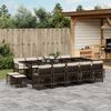 vidaXL Ensemble &agrave; manger de jardin avec coussins 15 pcs marron rotin