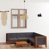 vidaXL Salon de jardin 6 pcs avec coussins Bois d'acacia solide