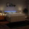 vidaXL Sommier &agrave; lattes de lit avec matelas Cr&egrave;me 200x200 cm Tissu