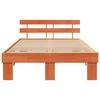 vidaXL Cadre de lit avec t&ecirc;te de lit Brun cire 140 x 190 cm Pin massif