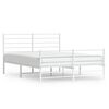 vidaXL Cadre de lit m&eacute;tal sans matelas et pied de lit blanc 120x200 cm