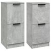vidaXL Buffets 2 pcs Gris béton 30x30x70 cm Bois d'ingénierie