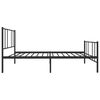 vidaXL Cadre de lit m&eacute;tal sans matelas avec pied de lit noir 90x200 cm