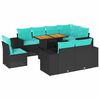 vidaXL Salon de jardin 9 pcs avec coussins noir r&eacute;sine tress&eacute;e