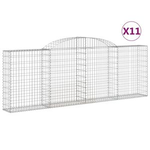 vidaXL Paniers &agrave; gabions arqu&eacute;s 11 pcs 300x30x100/120 cm fer galvanis&eacute;