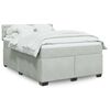 vidaXL Sommier &agrave; lattes de lit et matelas Gris clair 160x200cm Velours