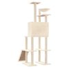 vidaXL Arbre &agrave; chat avec griffoirs en sisal Cr&egrave;me 166 cm