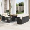 vidaXL Ensemble de canapé de jardin avec coussin 8 pcs Noir polyrotin