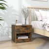 vidaXL Table de chevet Ch&ecirc;ne fum&eacute; Bois d'ing&eacute;nierie