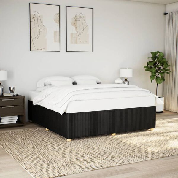 vidaXL Cadre de lit sans matelas noir 180x200 cm tissu