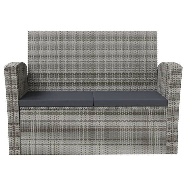 vidaXL Salon de jardin 16 pcs avec coussins R&eacute;sine tress&eacute;e Gris