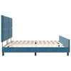 vidaXL Lit &agrave; ressorts avec t&ecirc;te de lit Bleu fonc&eacute; 200 x 200 cm Velours