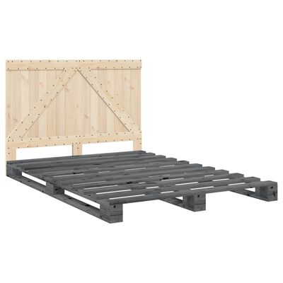 vidaXL Cadre de lit sans matelas gris 160x200 cm bois de pin massif