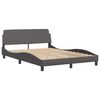 vidaXL Lit avec matelas Dover gris 140x200 cm similicuir