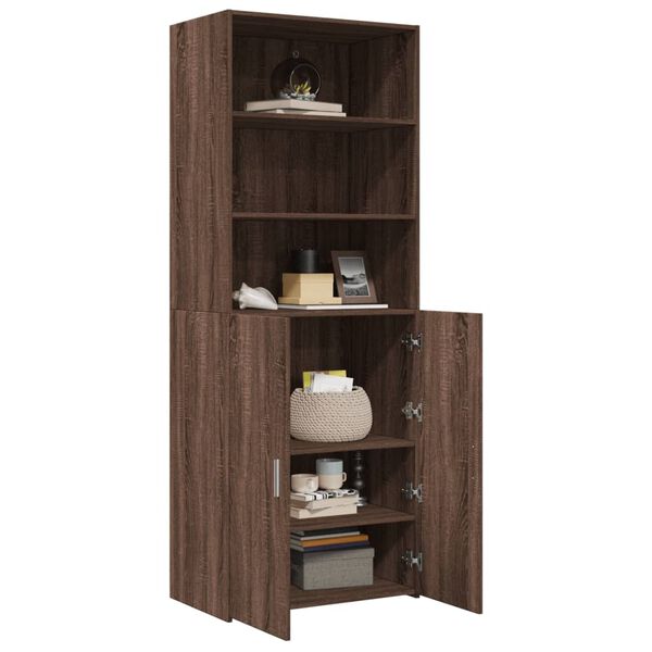 vidaXL Buffet haut ch&ecirc;ne marron 70x42,5x185 cm bois d'ing&eacute;nierie