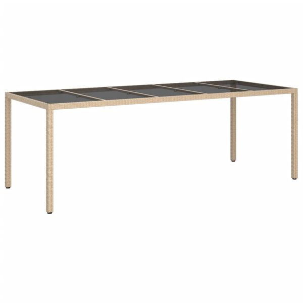 vidaXL Ensemble &agrave; manger de jardin et coussins 11pcs beige rotin verre