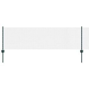 vidaXL Cl&ocirc;ture en fil soud&eacute; avec poteaux 25 x 0,6 m Vert Maille