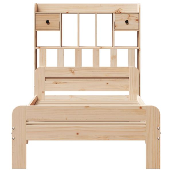 vidaXL Lit biblioth&egrave;que sans matelas 75x190 cm bois de pin massif
