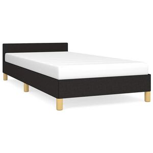 vidaXL Cadre de lit avec t&ecirc;te de lit sans matelas noir 80x200 cm tissu