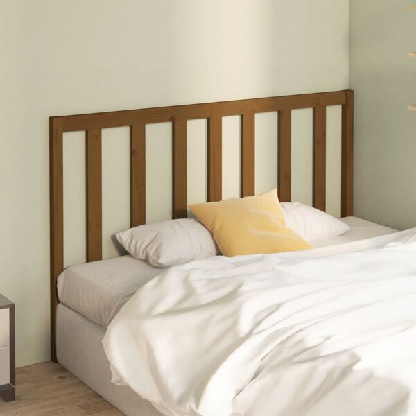 vidaXL T&ecirc;te de lit Marron miel 141x4x100 cm Bois massif de pin