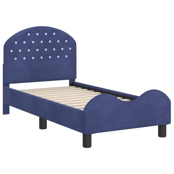 vidaXL Cadre de lit pour tout-petit avec t&ecirc;te de lit Bleu police