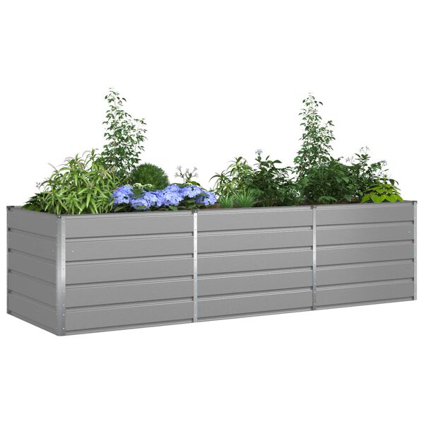 vidaXL Jardini&egrave;re Gris clair 195 x 100 x 45 cm Acier galvanis&eacute;