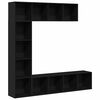 vidaXL &Eacute;tag&egrave;re 3 pcs Ch&ecirc;ne noir 36 x 30 x 143 cm Bois d'ing&eacute;nierie