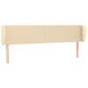 vidaXL T&ecirc;te de lit avec oreilles Cr&egrave;me 163x23x78/88 cm Tissu
