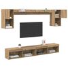 vidaXL Unit&eacute;s murales TV avec LED avec LED 6 pcs Ch&ecirc;ne artisanal